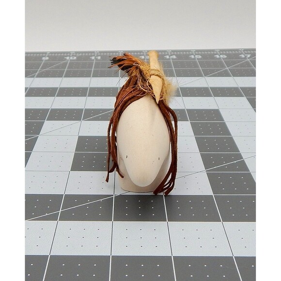 Fetish White Bear Feather Offering Signed Iesaray '94 3 inch Southwest Decor - Picture 2 of 8